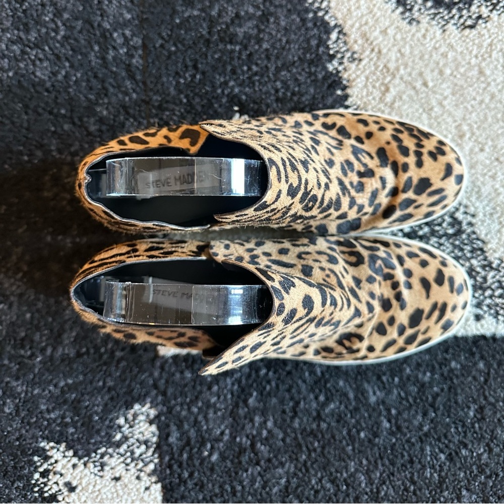 *LIKE NEW* STEVE MADDEN Wrangle Platform Wedge Sneaker Cheetah Print Cow Hair —8 - Picture 16 of 16